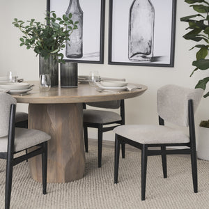 Cline  20.9L x 23.0W x 31.9H Gray Fabric W/Black Wood Dining Chair