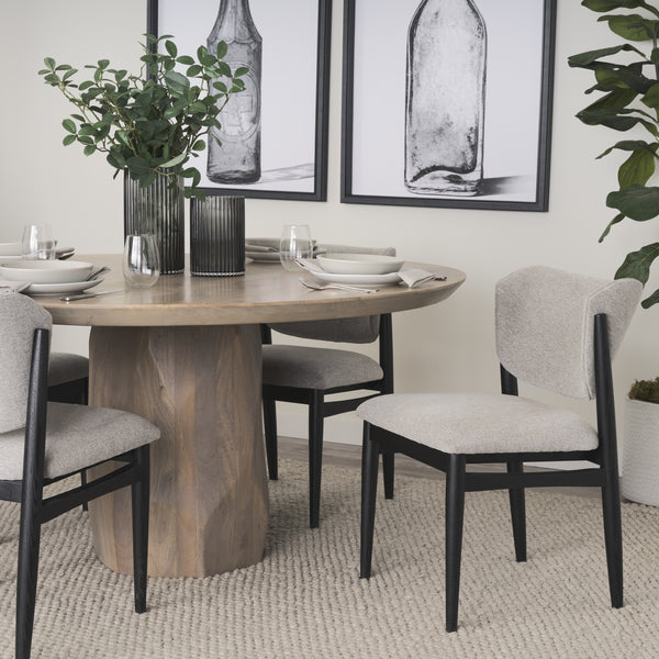 Cline  20.9L x 23.0W x 31.9H Gray Fabric W/Black Wood Dining Chair