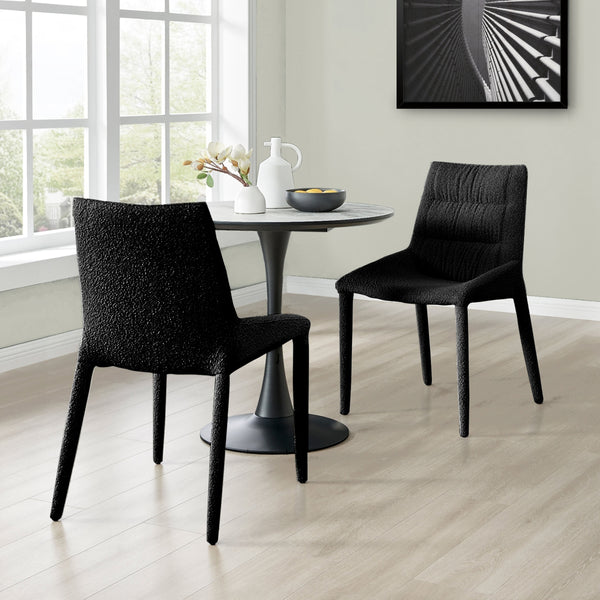 Kelsey Fabric Dining Side Chair, Boucle Black