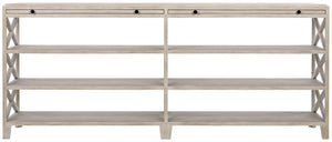 Sutton Mahogany and Veneer Console in White Wash with Brass Pulls