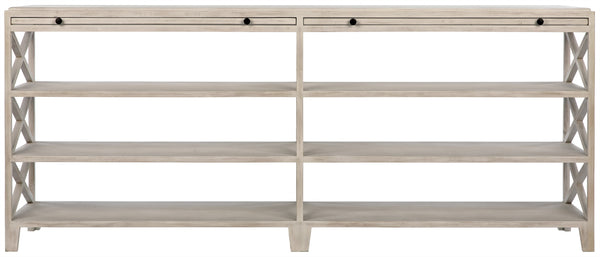 Sutton Mahogany and Veneer Console in White Wash with Brass Pulls