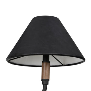 Cullen Linear Double Pendant - Black Leather