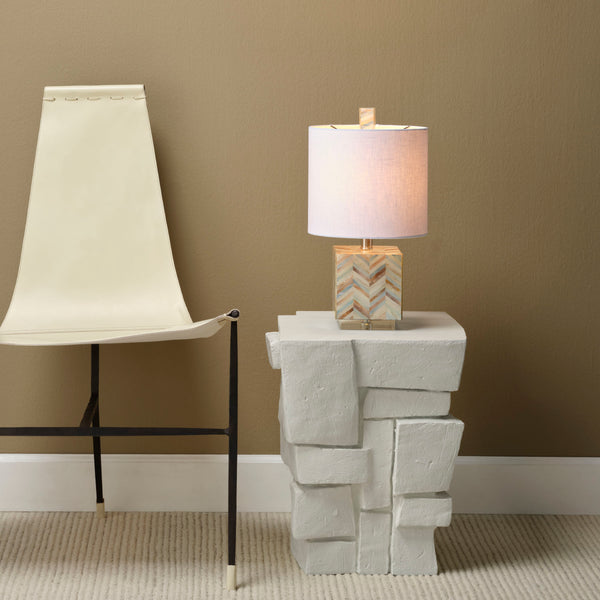 Brick Fiber Glass Indoor/Outdoor Side Table
