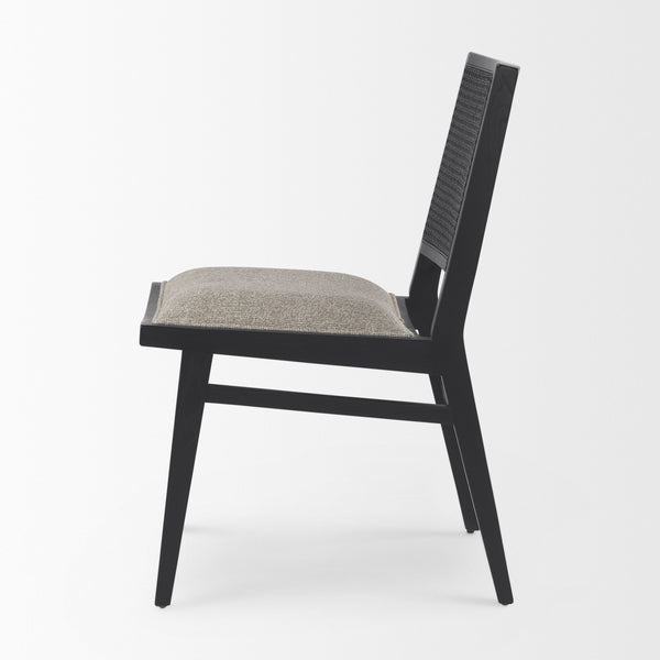 Wynn 20.5L x 24.6W x 34.1H Beige Fabric W/Black Wood Dining Chair