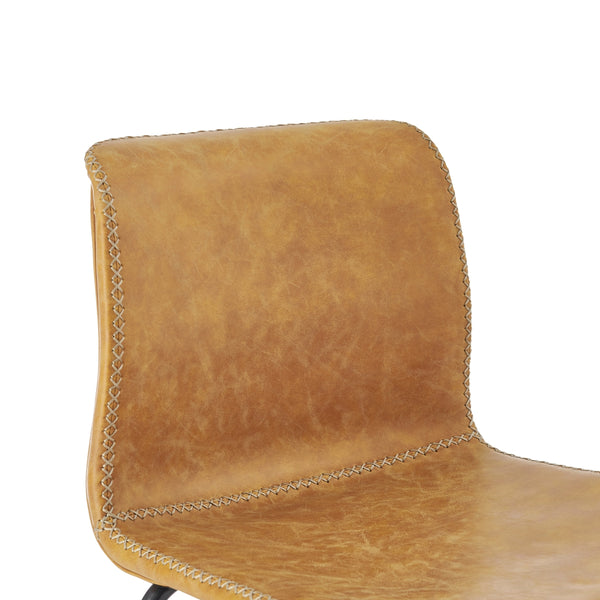 Jayden KD PU Low Back Counter Stool, Vintage Cedar