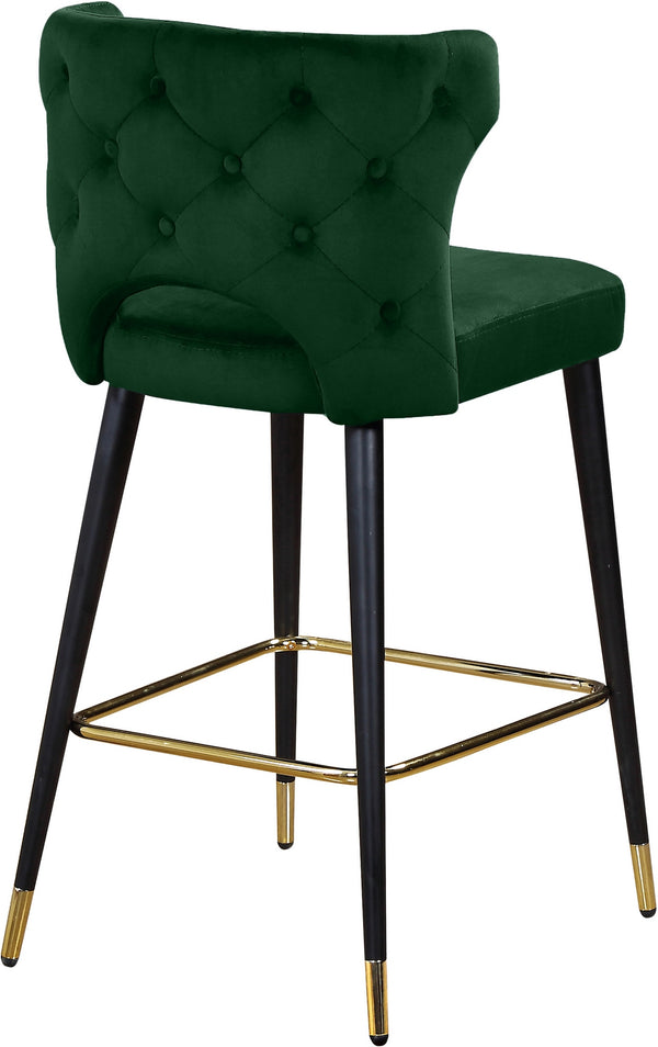 Allan Stool In Green Velvet