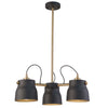 Euro Industrial AC11363VB Chandelier in Matte Black & Harvest Brass
