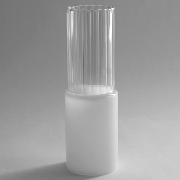 Vase Lines Small Clear/White