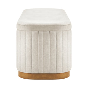 Clinton Chenille Storage Bench, Seneca Beige 