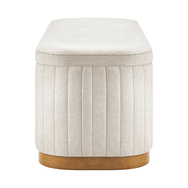 Clinton Chenille Storage Bench, Seneca Beige 