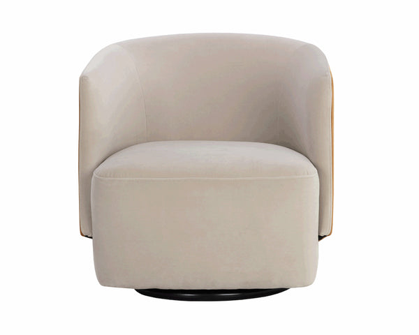 SARINA SWIVEL LOUNGE CHAIR - MEG TAUPE / MEG GOLD