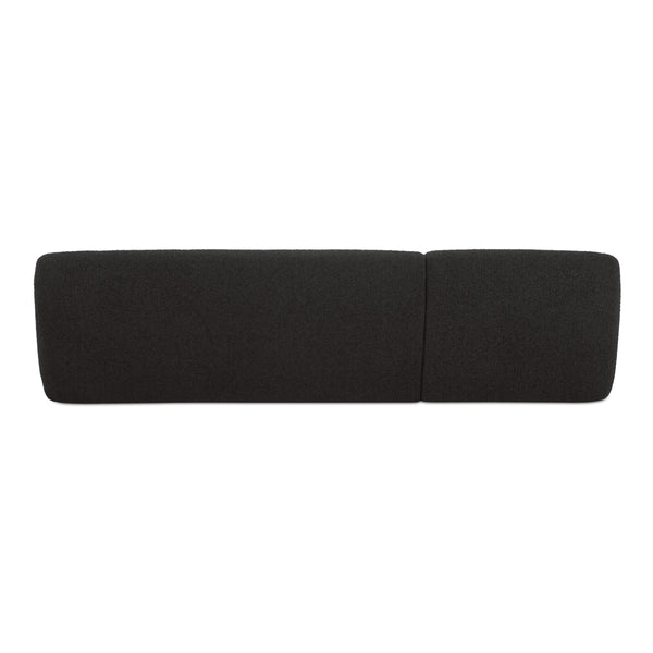 Moe's Faye Left Sectional in Black Boucle