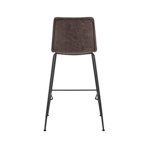 Jayden KD PU Low Back Counter Stool, Vintage Coffee Brown