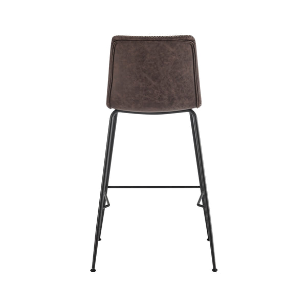 Jayden KD PU Low Back Counter Stool, Vintage Coffee Brown