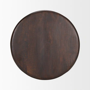 Palmera Dark Brown Wood Pedestal Accent Table