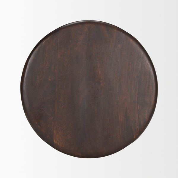 Palmera Dark Brown Wood Pedestal Accent Table