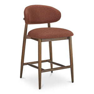 Moe's Ellie Counter Stool in Rust Upholstery