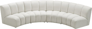 Lynda 4pc. Modular Sectional In Cream Velvet