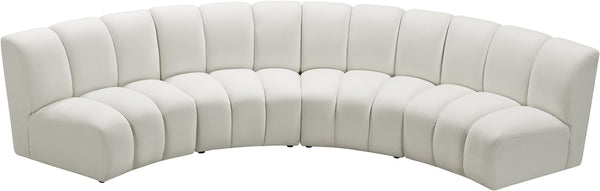 Lynda 4pc. Modular Sectional In Cream Velvet
