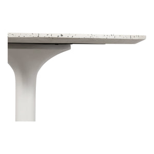 Moe's Tuli Outdoor Cafe Table in White Terrazzo