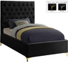 Robin Twin Bed In Black Velvet