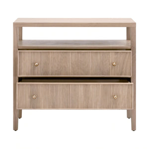 Highland Open Shelf, 2-Drawer Nightstand