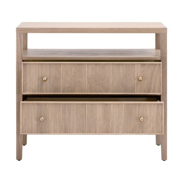 Highland Open Shelf, 2-Drawer Nightstand