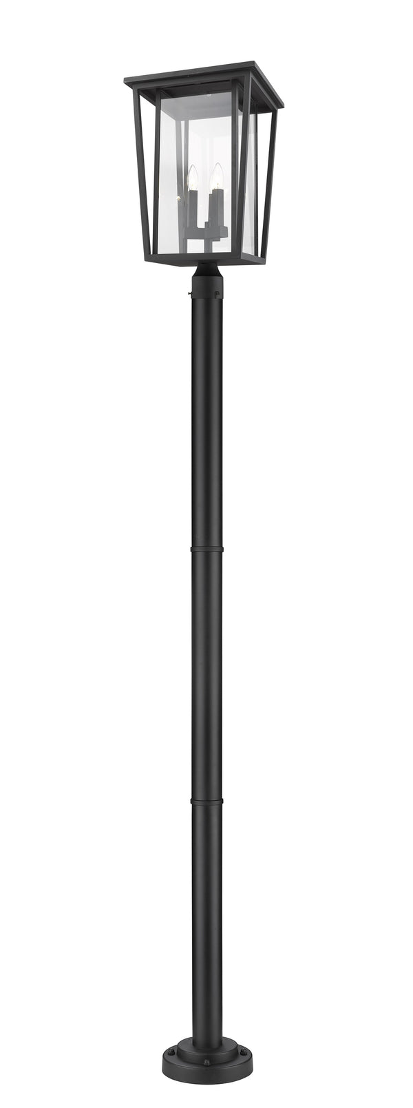 Seoul 3 Light Outdoor Post Mounted Fixture in Black Finish