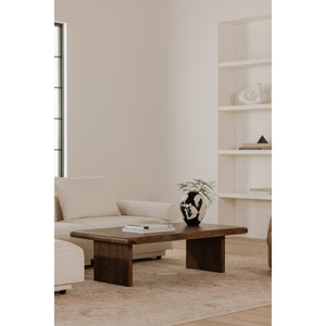 Lila Coffee Table with Bullnose Edging in Brown