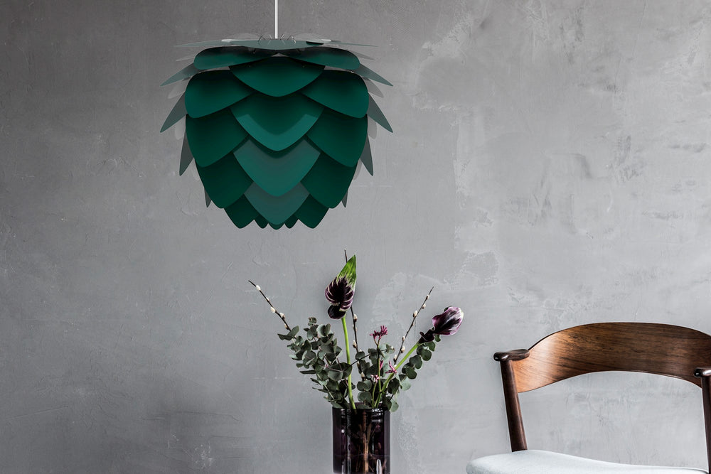 Aluvia Medium Plug-In Pendant in Forest with Black Cord