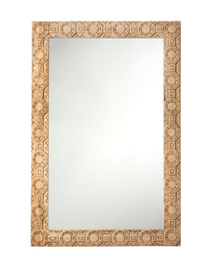  Relief Wood Carved Rectangle Wall Mirror