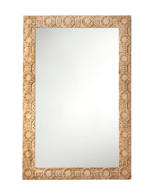  Relief Wood Carved Rectangle Wall Mirror
