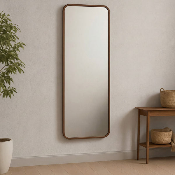 Kai Floor Mirror in Walnut Finish