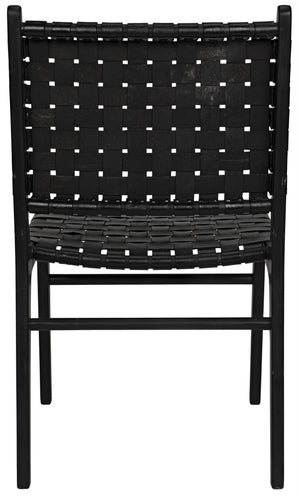 Dede Dining Chair, Leather, Black