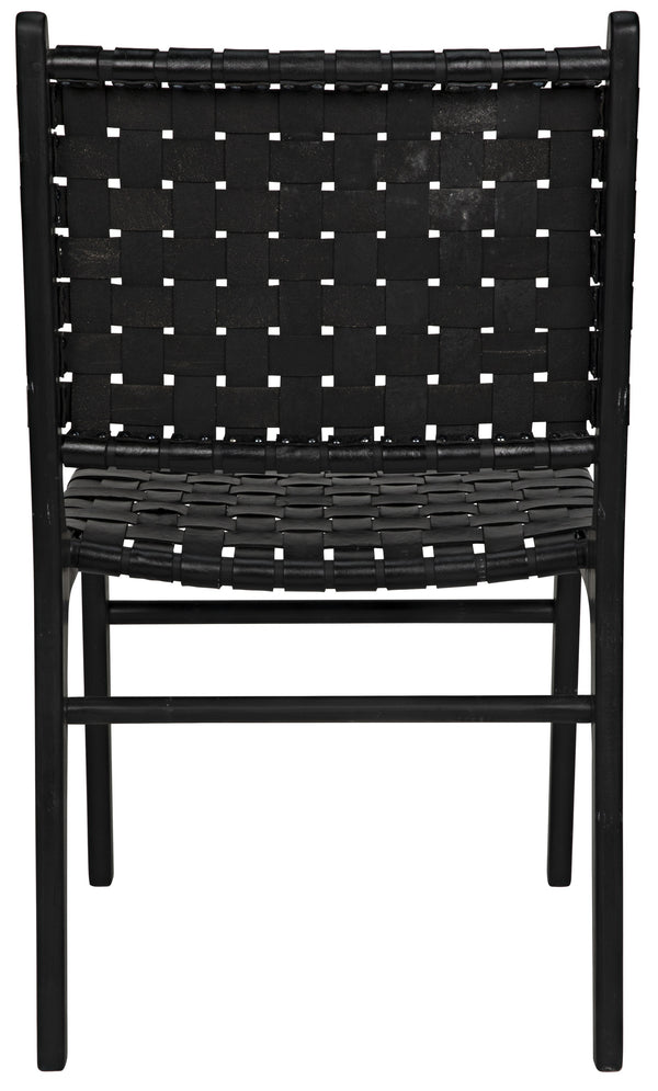 Dede Dining Chair, Leather, Black
