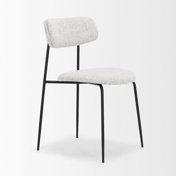 Casey Matte Black Metal w/ Gray Fabric Dining Chair