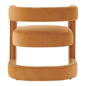 Althea Velvet Accent Arm Chair, Dainty Caramel