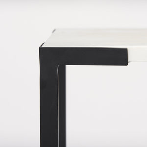 Lucas III (Set of 2) 15L x 15W; 12L x 12W White Marble W/Black Iron Frame Accent Tables