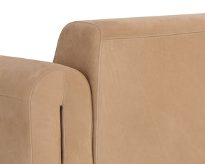 ROMER ARMCHAIR - DISTRESSED BROWN - NUBUCK TAN LEATHER