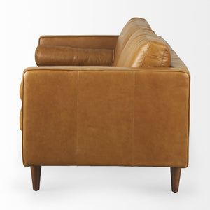 Svend 88.0L x 38.0W x 34.0H Tan Leather Sofa