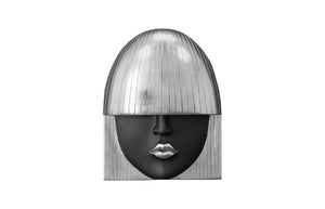 Fashion Faces Wall Art, Smallall, Black And Silver Leaf, Set Of 3