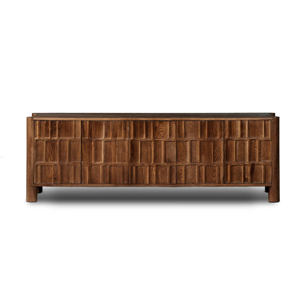 Ezri Media Console - Cocoa Oak