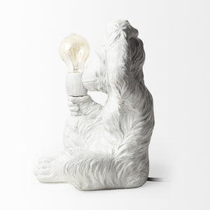 Simia (12"H) White Resin Playful Monkey Table Lamp