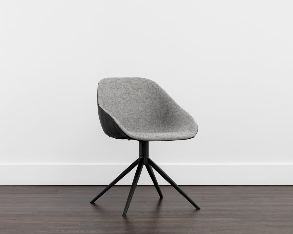 MCCOY SWIVEL DINING CHAIR - NOVEMBER GREY / NIGHTFALL BLACK