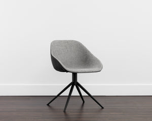 MCCOY SWIVEL DINING CHAIR - NOVEMBER GREY / NIGHTFALL BLACK