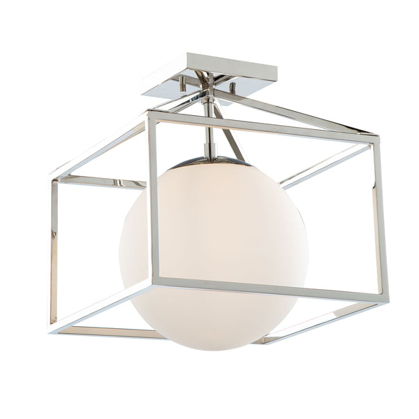 Eclipse 1 Light Semi Flush in Polished Nickel