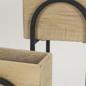 Jadine Set of 2  Beige Wood w/ Black Metal Arch Frames