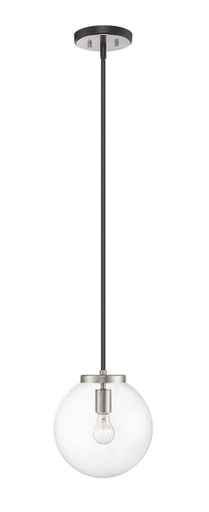 Parsons 1 Light Pendant in Matte Black + Brushed Nickel Finish