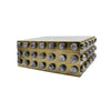 LARGE RECTANGLE BRASS BOX WITH RESIN APPLIQUES