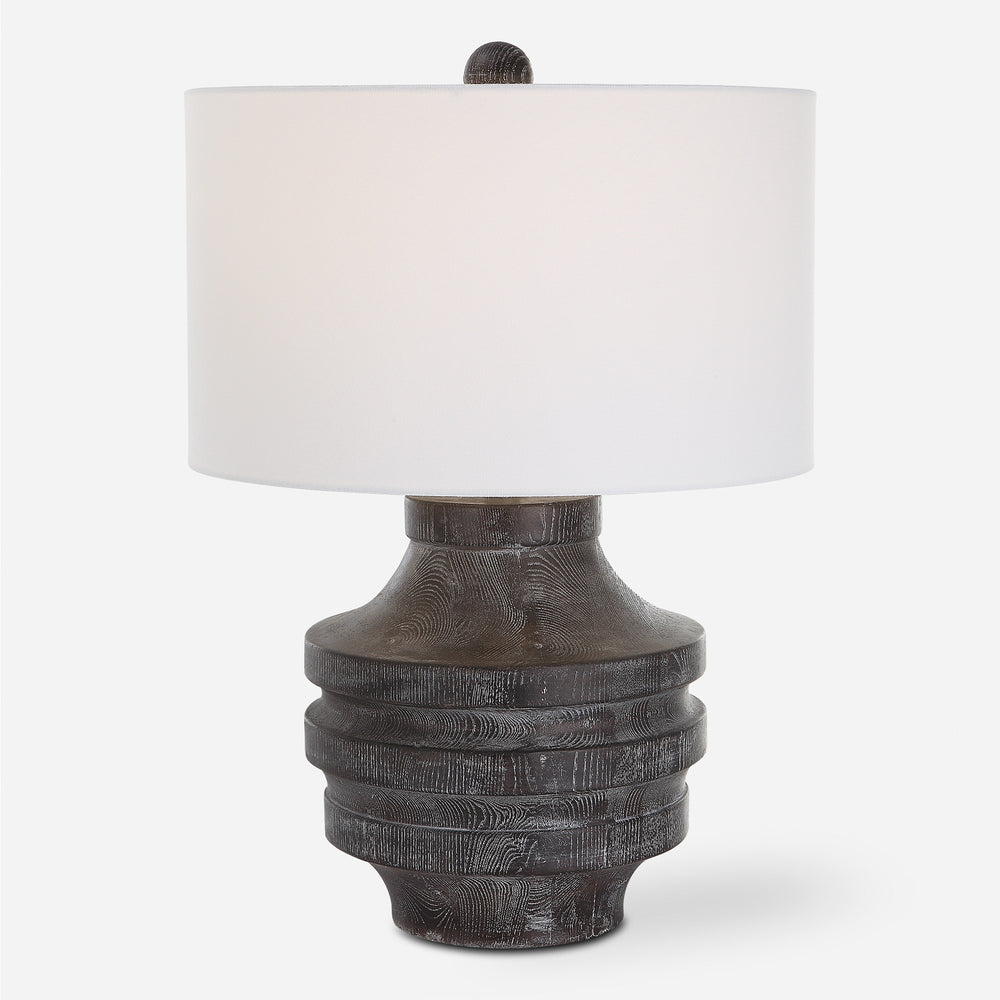 Timber Carved Wood Table Lamp